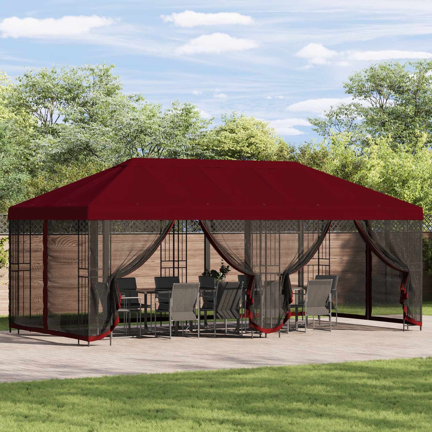 Pavillon Dach Mit Seitenwänden 6 X 3 M Polyester 190