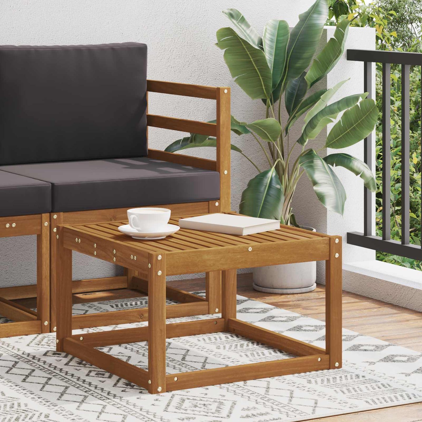 2 Stück Outdoor Mittelsofa Massivholz Akazie