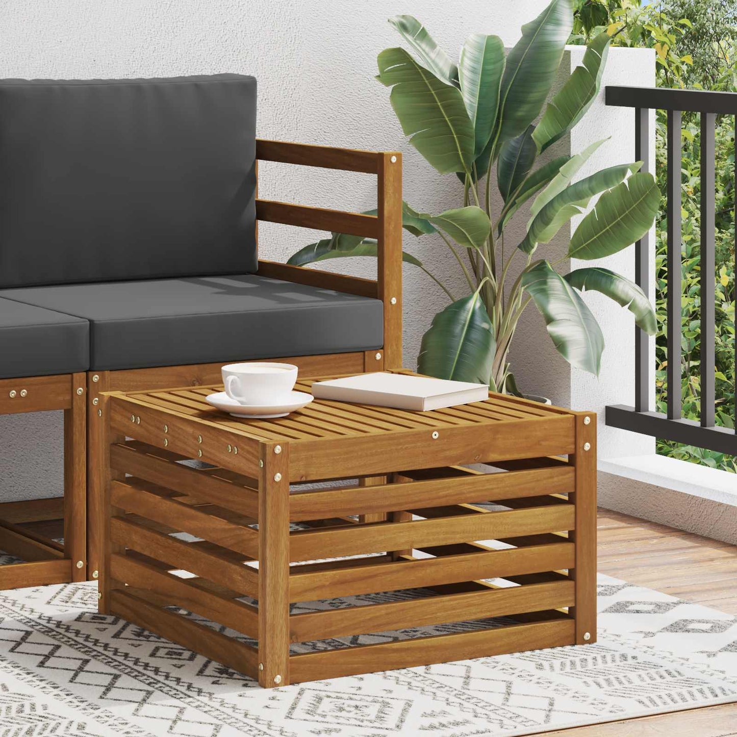Outdoor Weiß 91 X 63 X 73 Cm Massivholz Akazie
