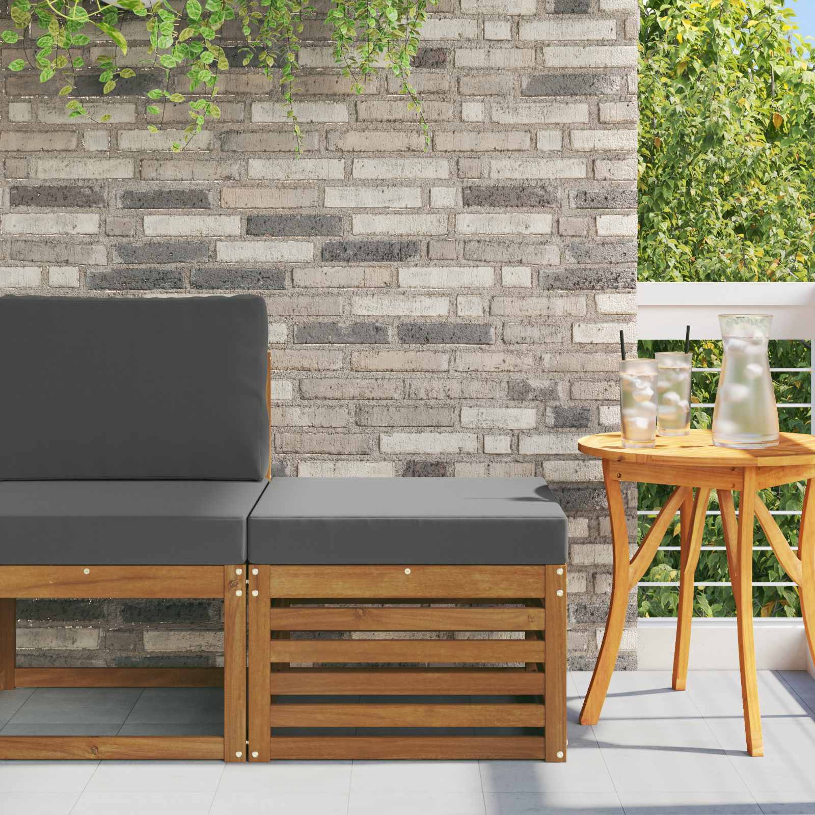 Outdoor Weiß 91 X 63 X 73 Cm Massivholz Akazie