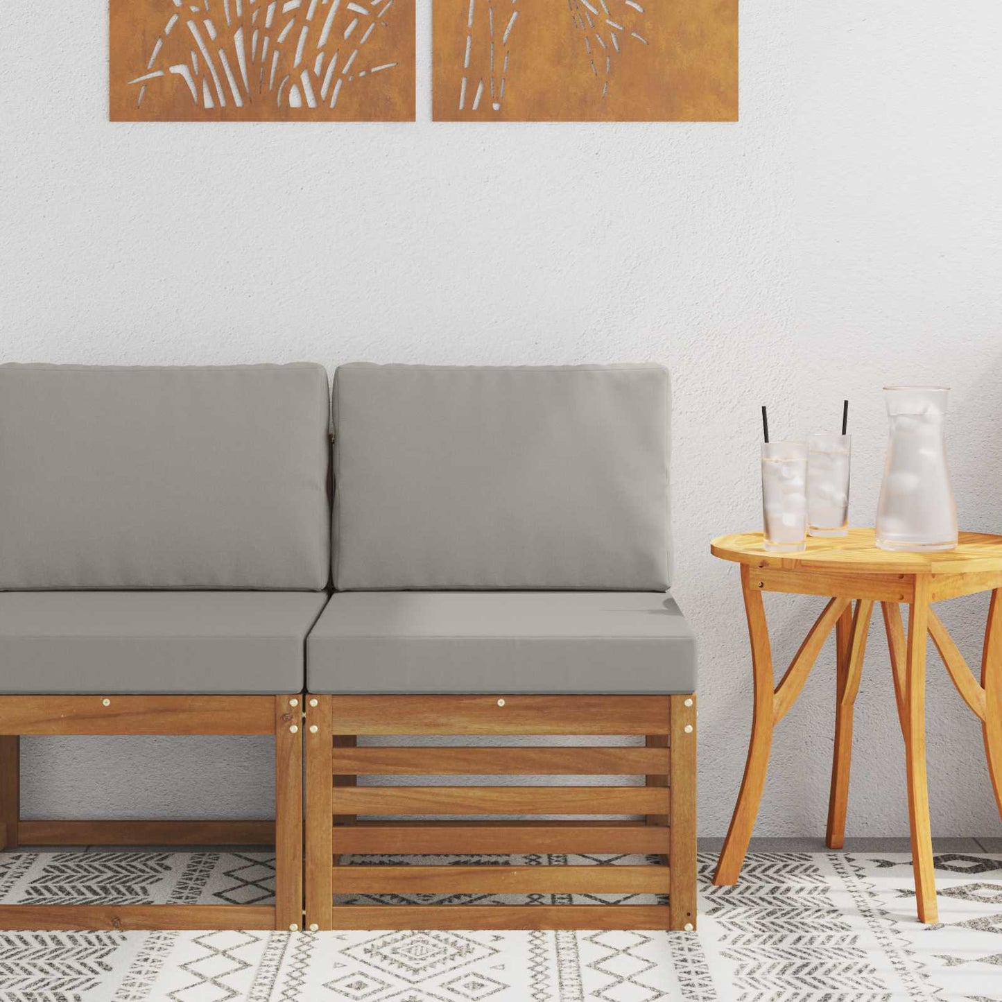 Outdoor Weiß 91 X 63 X 73 Cm Massivholz Akazie