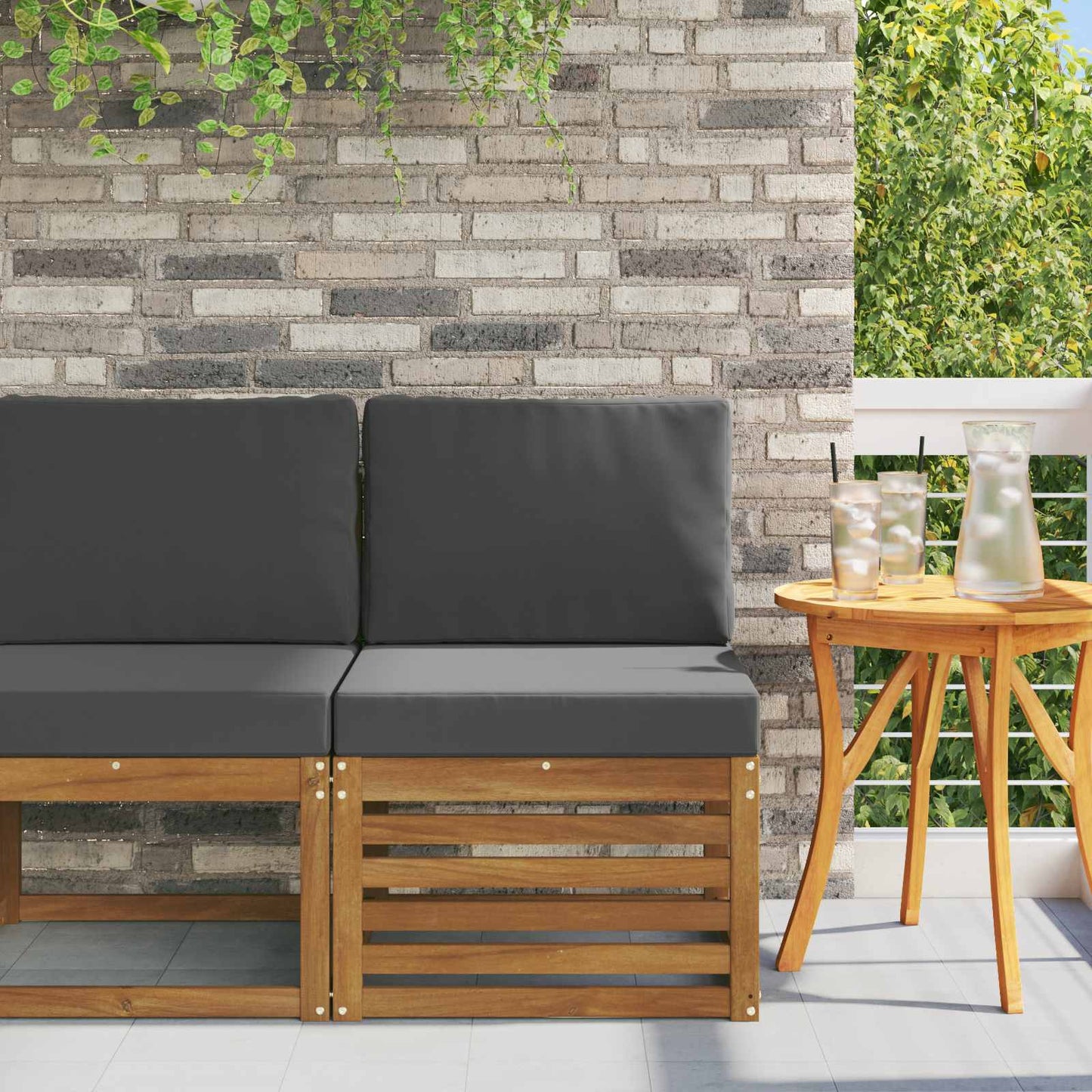Outdoor Weiß 91 X 63 X 73 Cm Massivholz Akazie