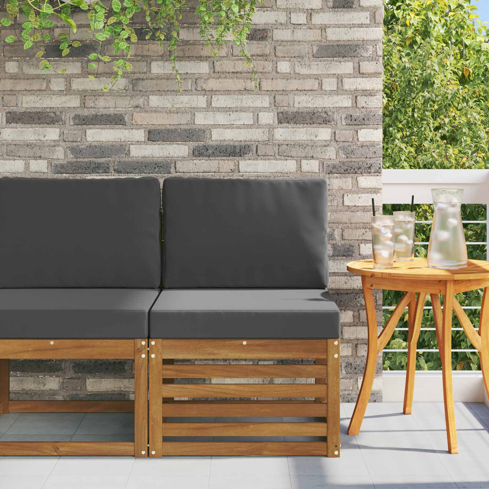 Outdoor Weiß 91 X 63 X 73 Cm Massivholz Akazie