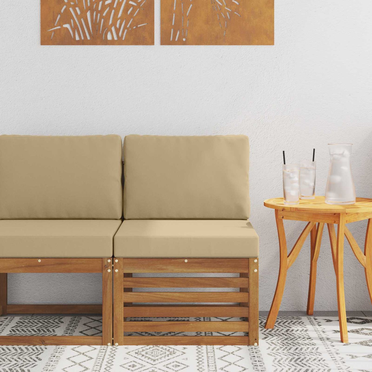 Outdoor Weiß 91 X 63 X 73 Cm Massivholz Akazie