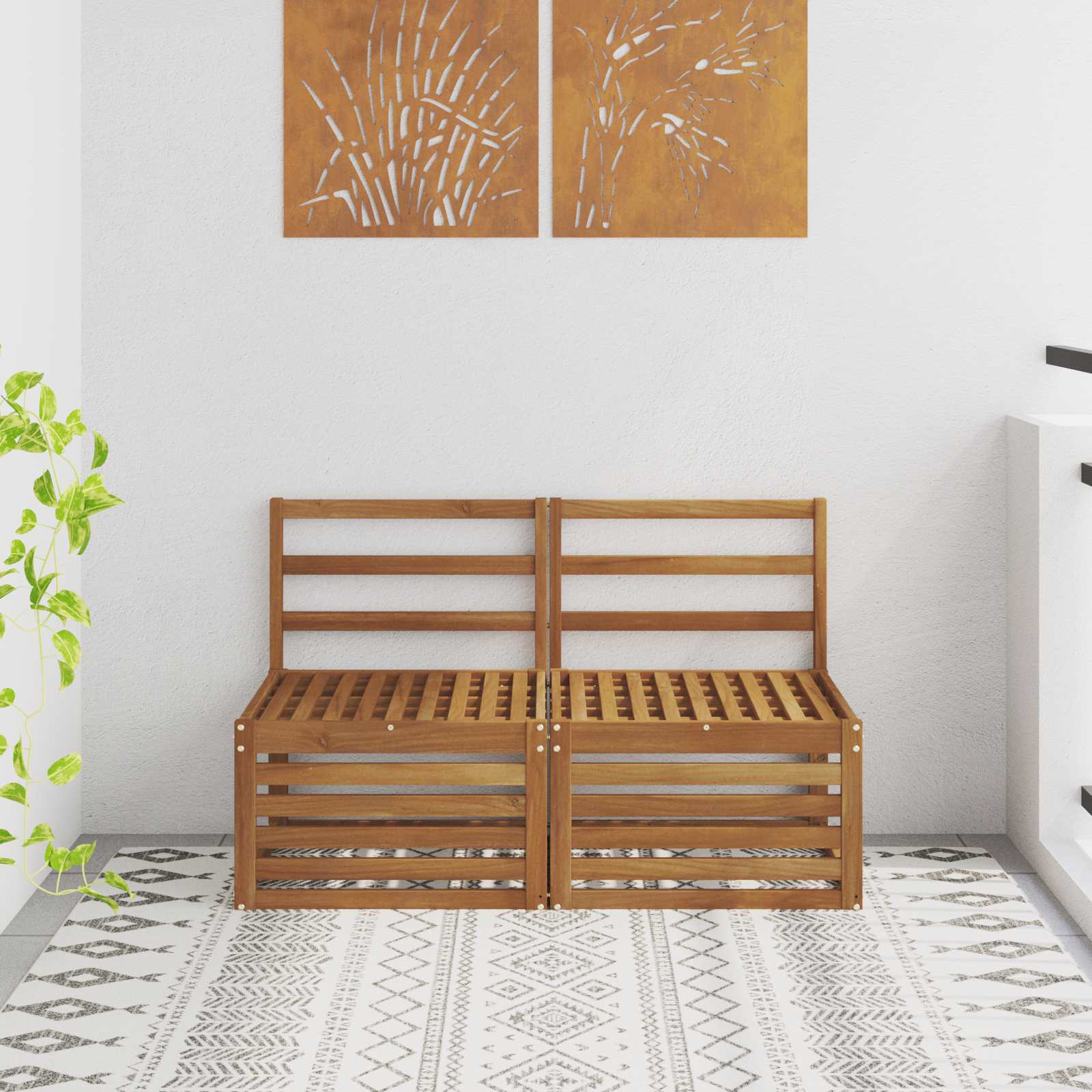 Outdoor Weiß 91 X 63 X 73 Cm Massivholz Akazie