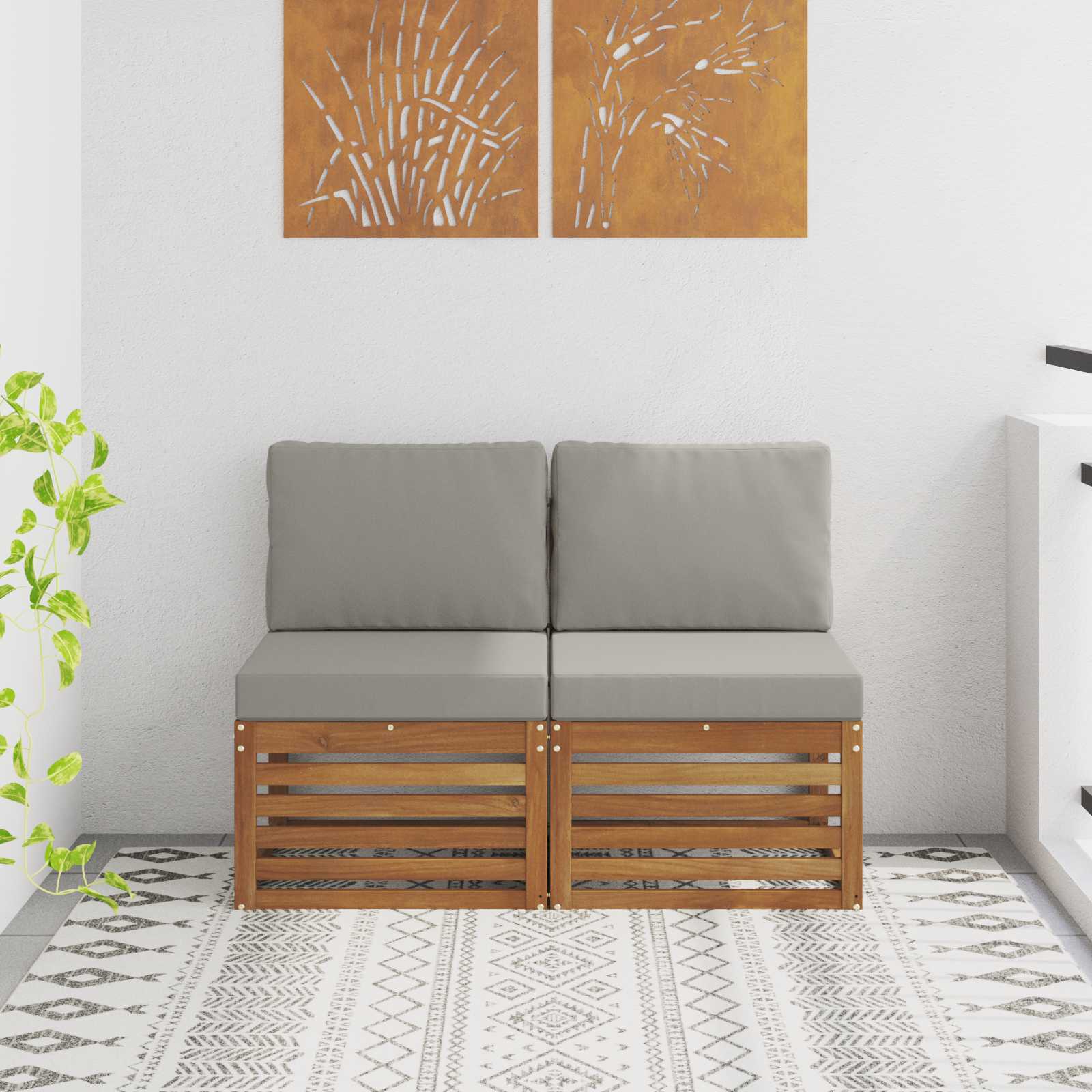 Outdoor Weiß 91 X 63 X 73 Cm Massivholz Akazie
