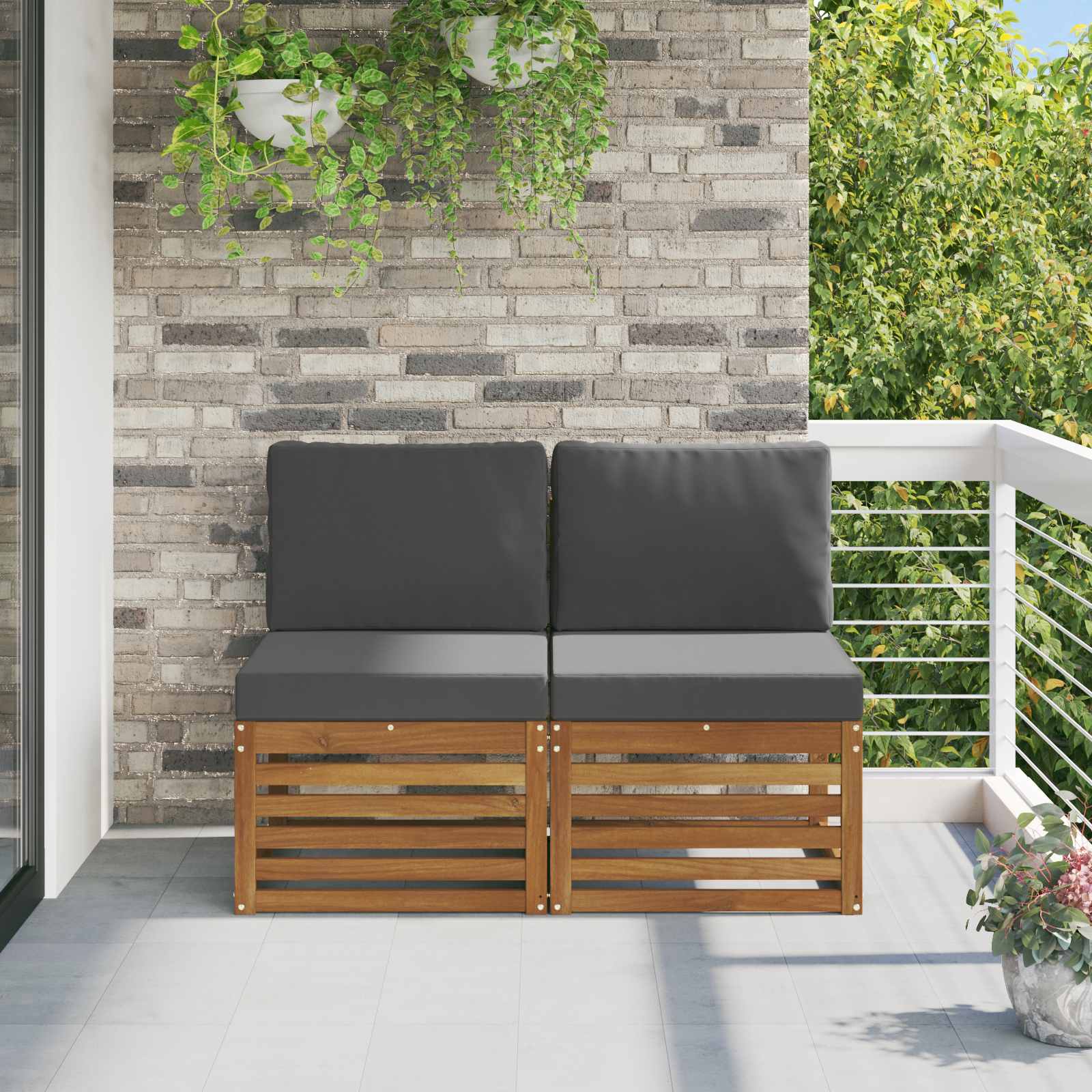 Outdoor Weiß 91 X 63 X 73 Cm Massivholz Akazie