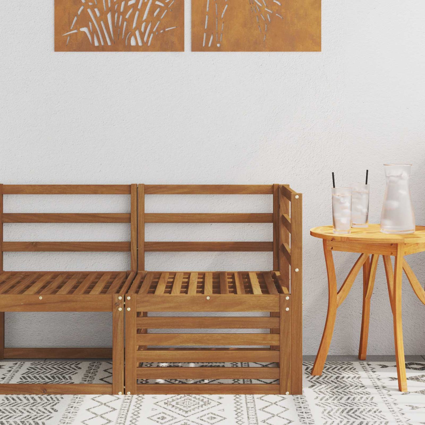Outdoor Weiß 91 X 63 X 73 Cm Massivholz Akazie