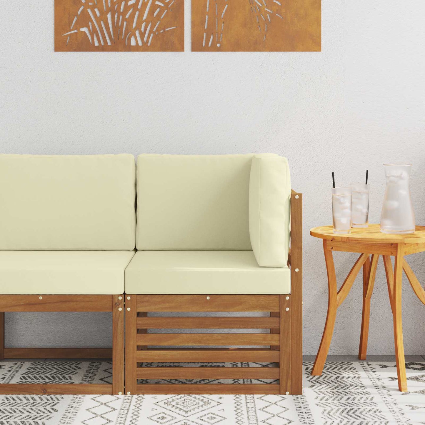 Outdoor Weiß 91 X 63 X 73 Cm Massivholz Akazie