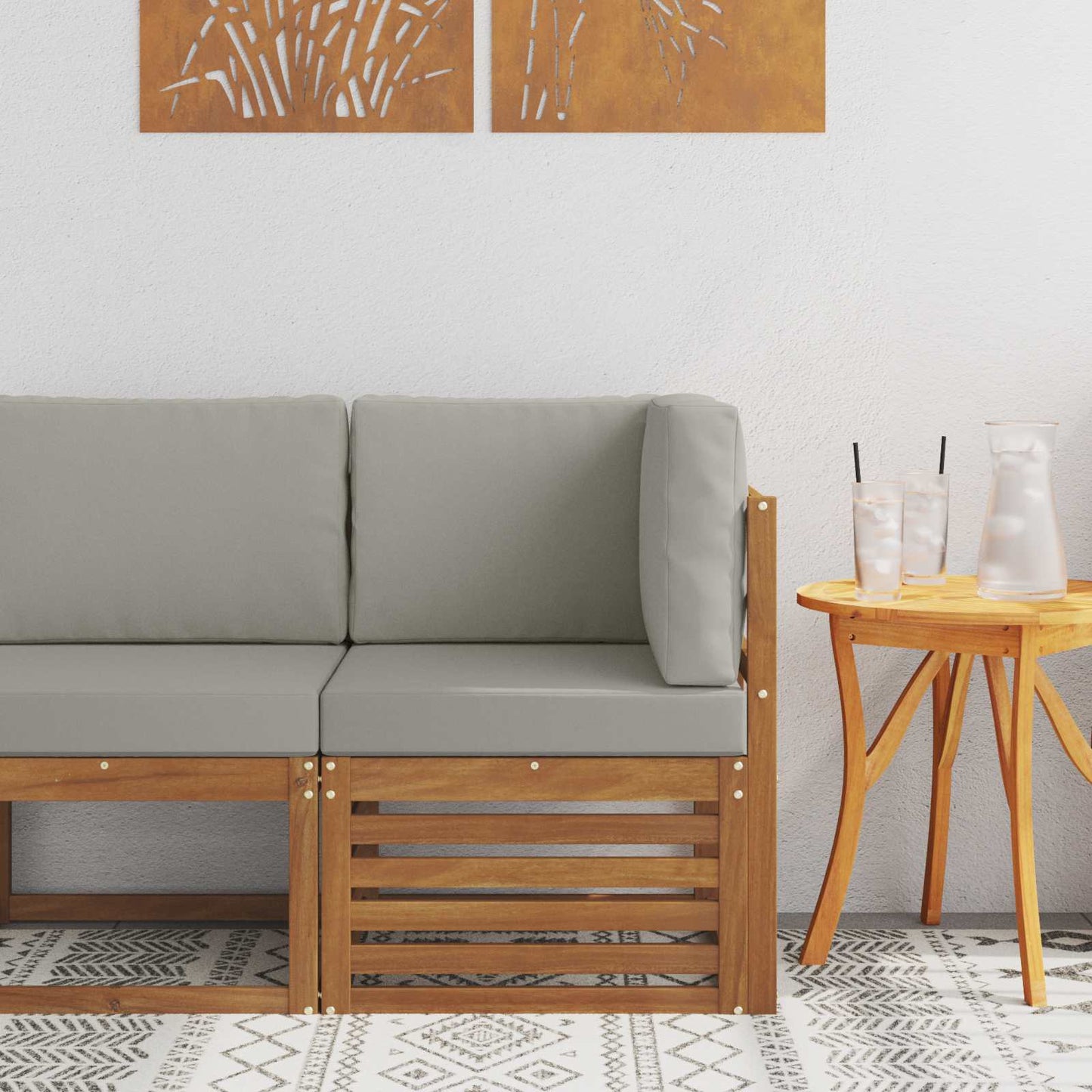 Outdoor Weiß 91 X 63 X 73 Cm Massivholz Akazie