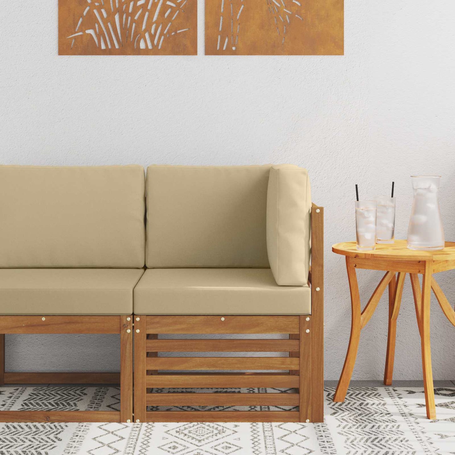 Outdoor Weiß 91 X 63 X 73 Cm Massivholz Akazie