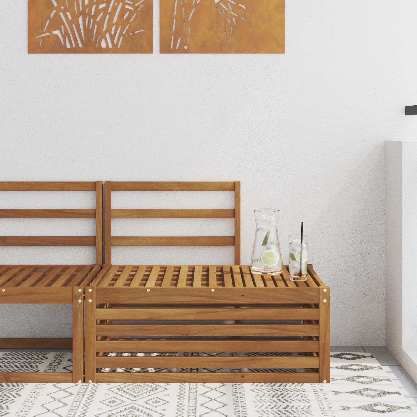 Outdoor Weiß 91 X 63 X 73 Cm Massivholz Akazie