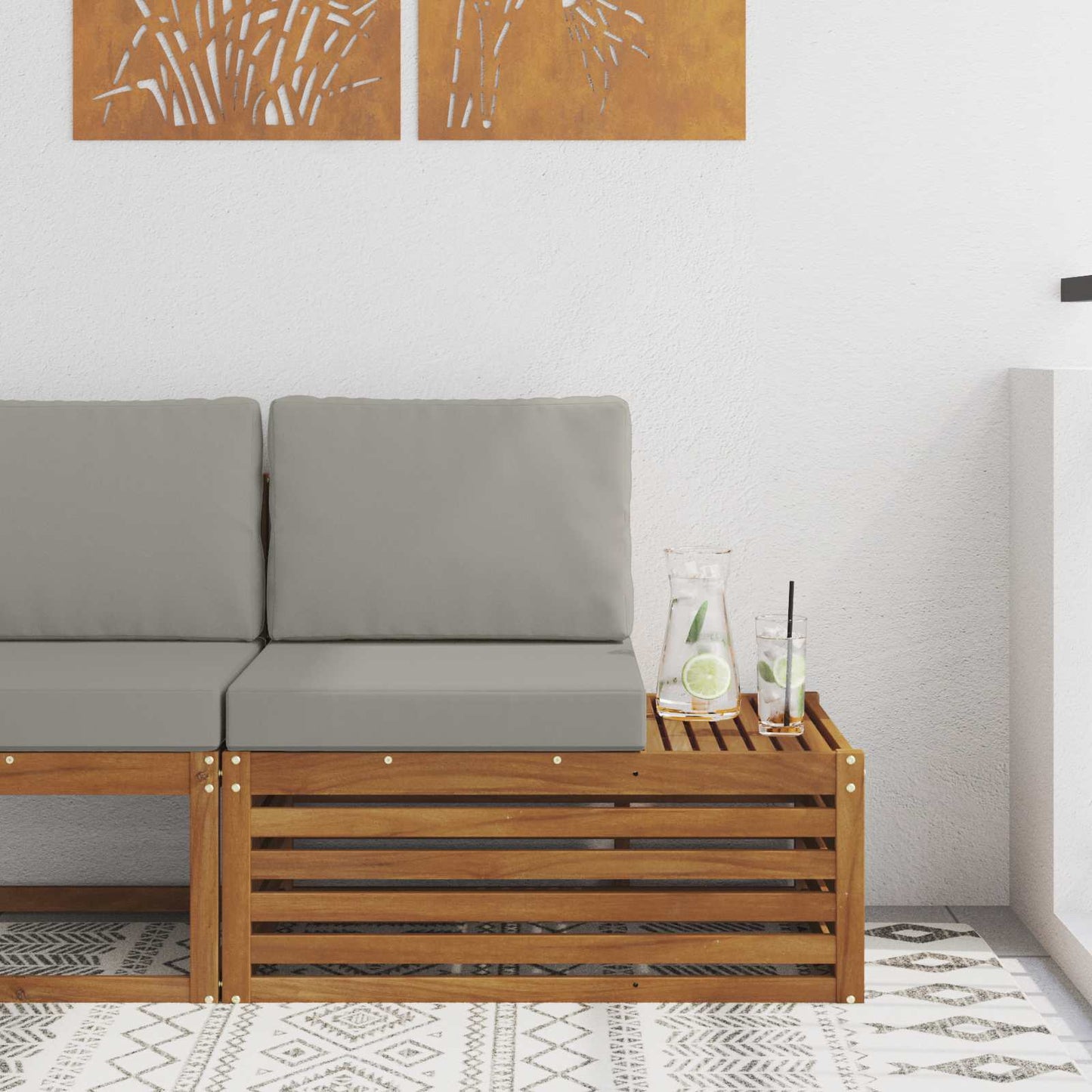 Outdoor Weiß 91 X 63 X 73 Cm Massivholz Akazie