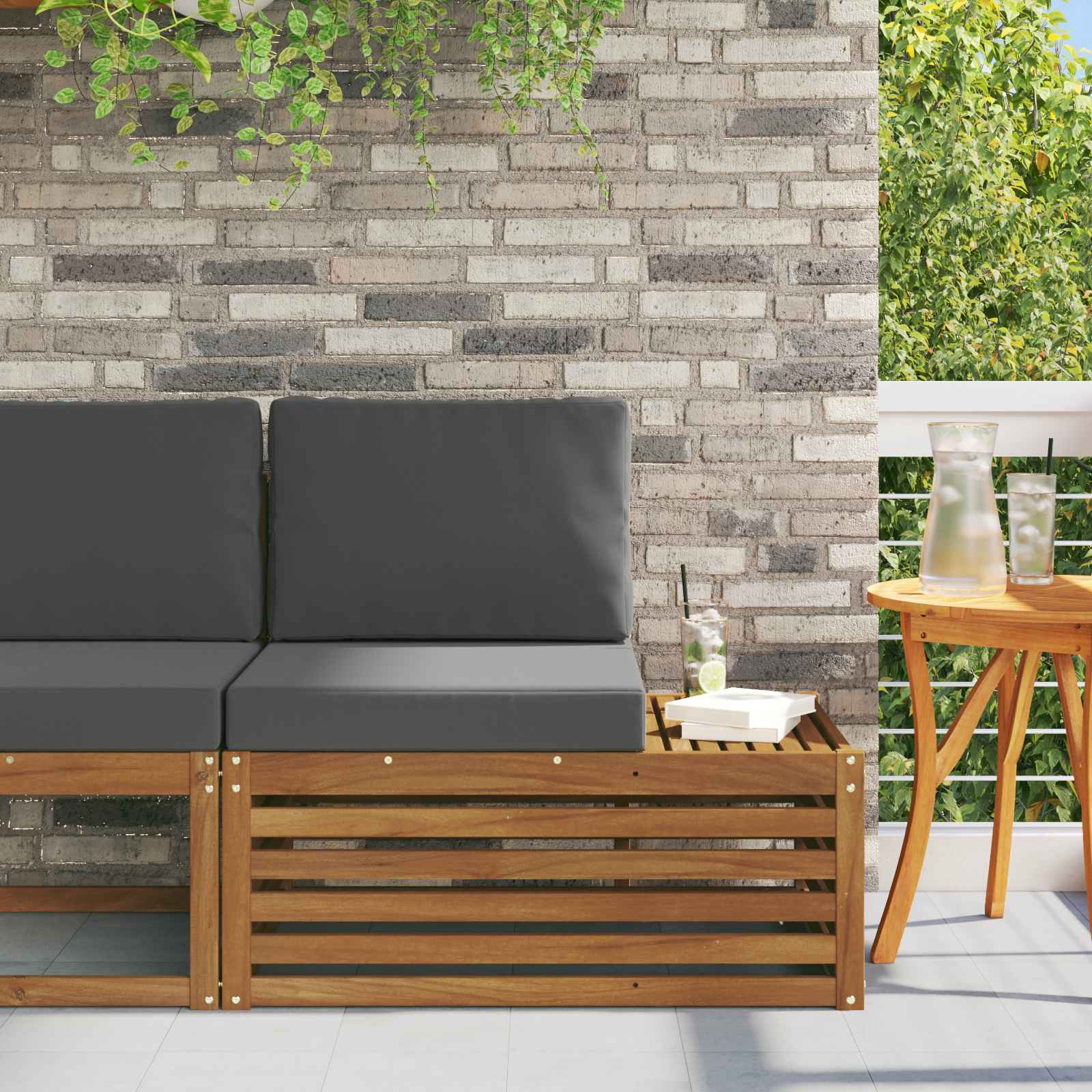 Outdoor Weiß 91 X 63 X 73 Cm Massivholz Akazie