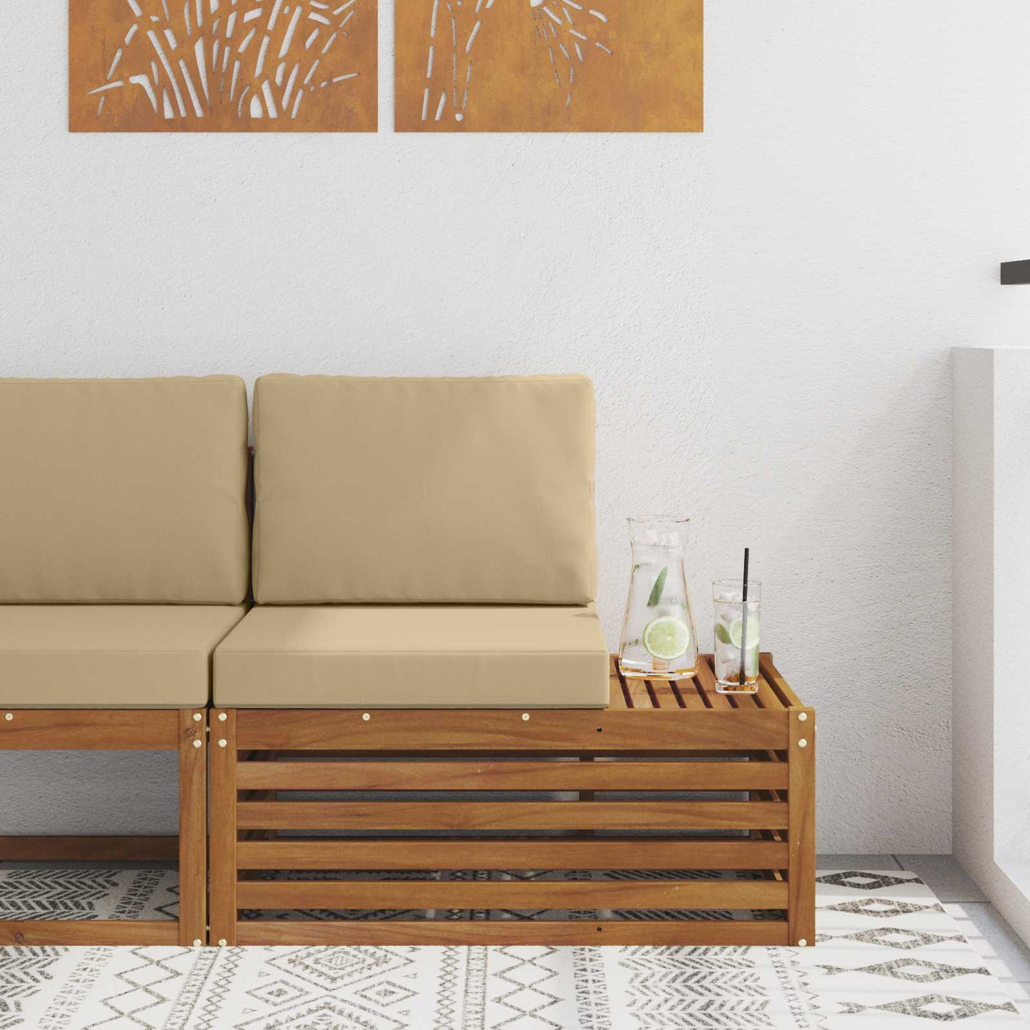 Outdoor Weiß 91 X 63 X 73 Cm Massivholz Akazie