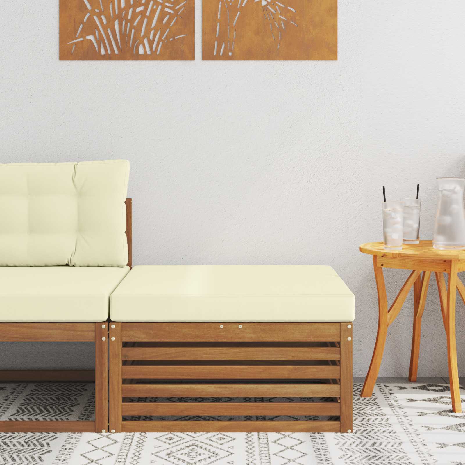 Outdoor Weiß 115 X 83 X 73 Cm Massivholz Akazie