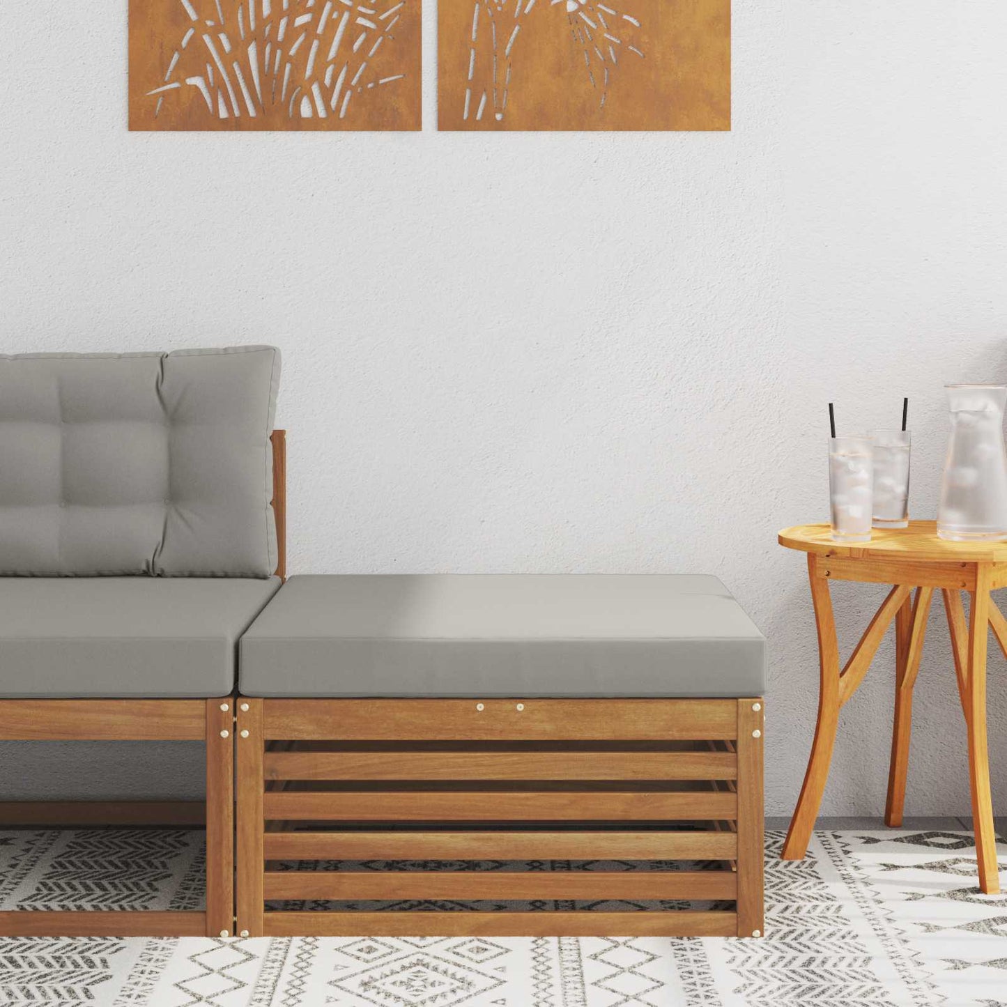Outdoor Weiß 115 X 83 X 73 Cm Massivholz Akazie