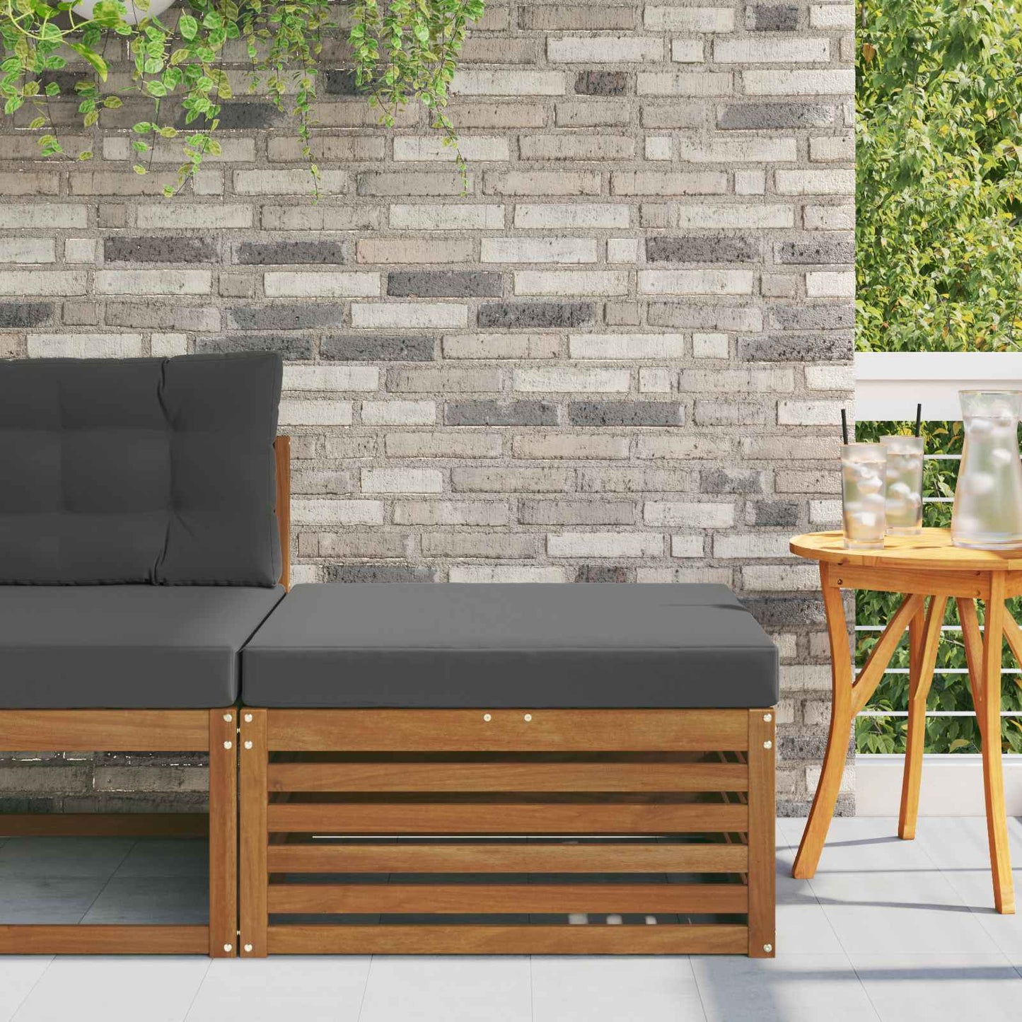 Outdoor Weiß 115 X 83 X 73 Cm Massivholz Akazie