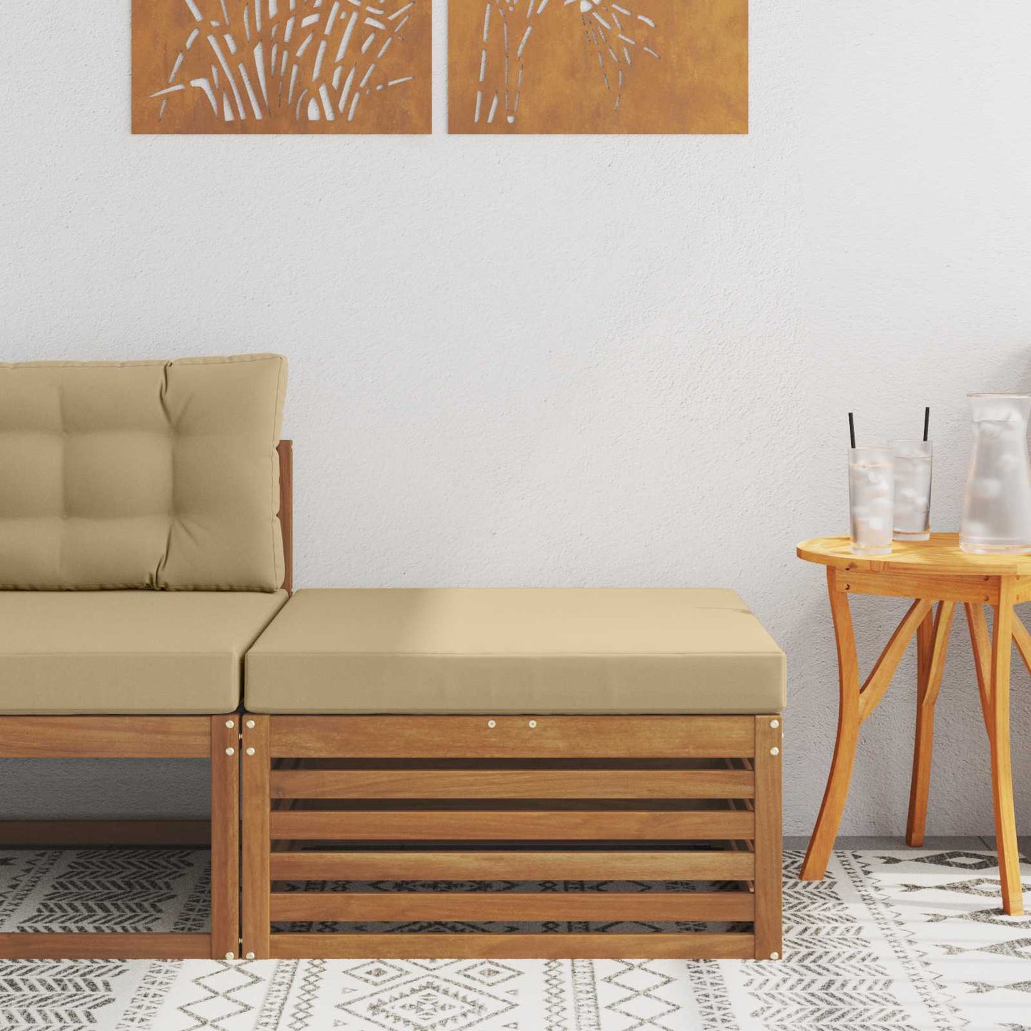 Outdoor Weiß 115 X 83 X 73 Cm Massivholz Akazie