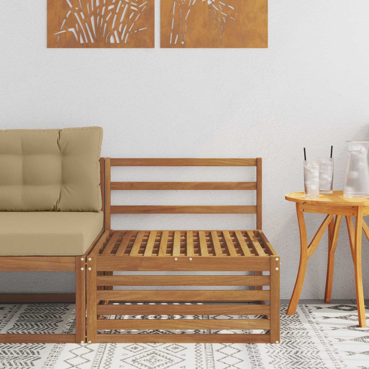 Outdoor Weiß 115 X 83 X 73 Cm Massivholz Akazie