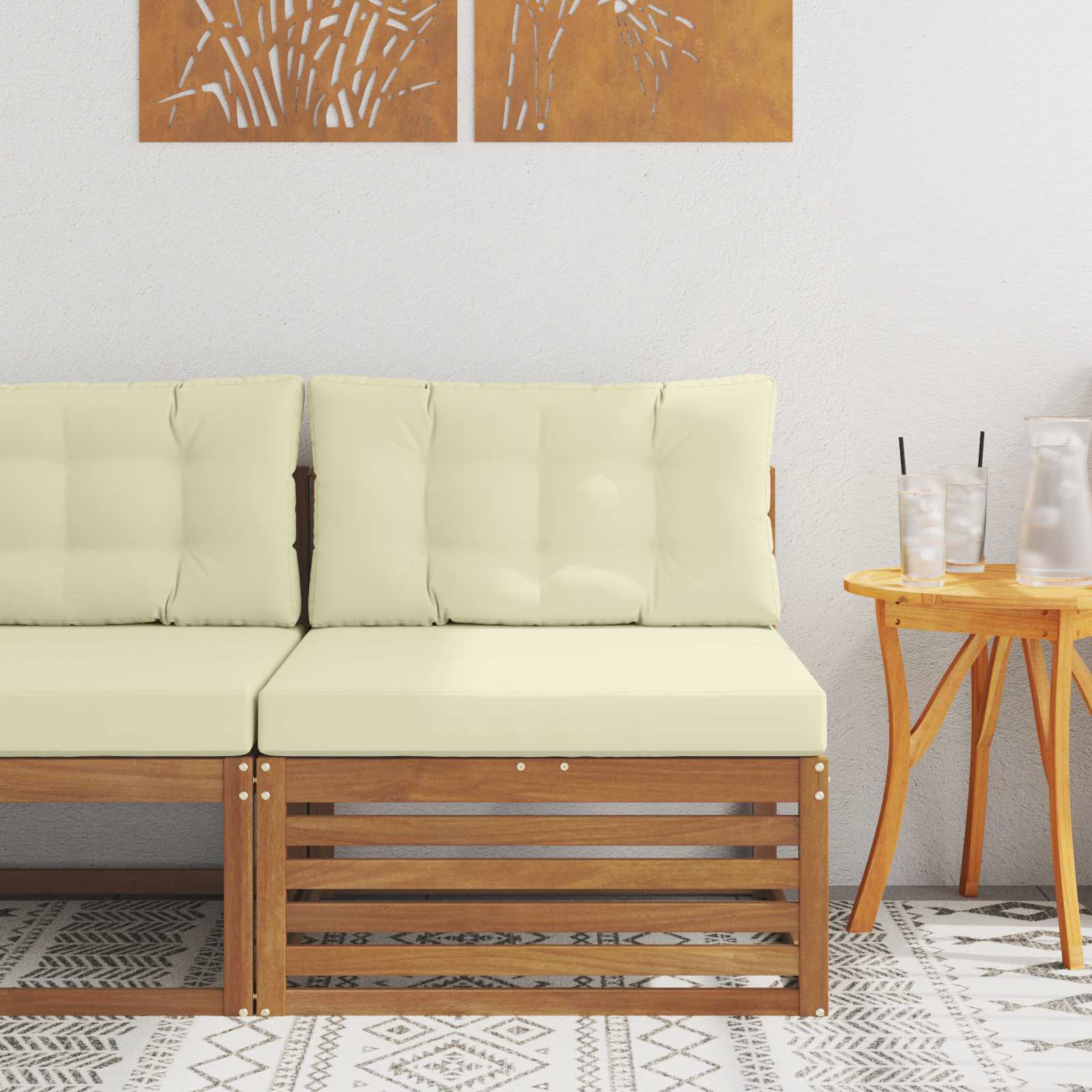 Outdoor Weiß 115 X 83 X 73 Cm Massivholz Akazie