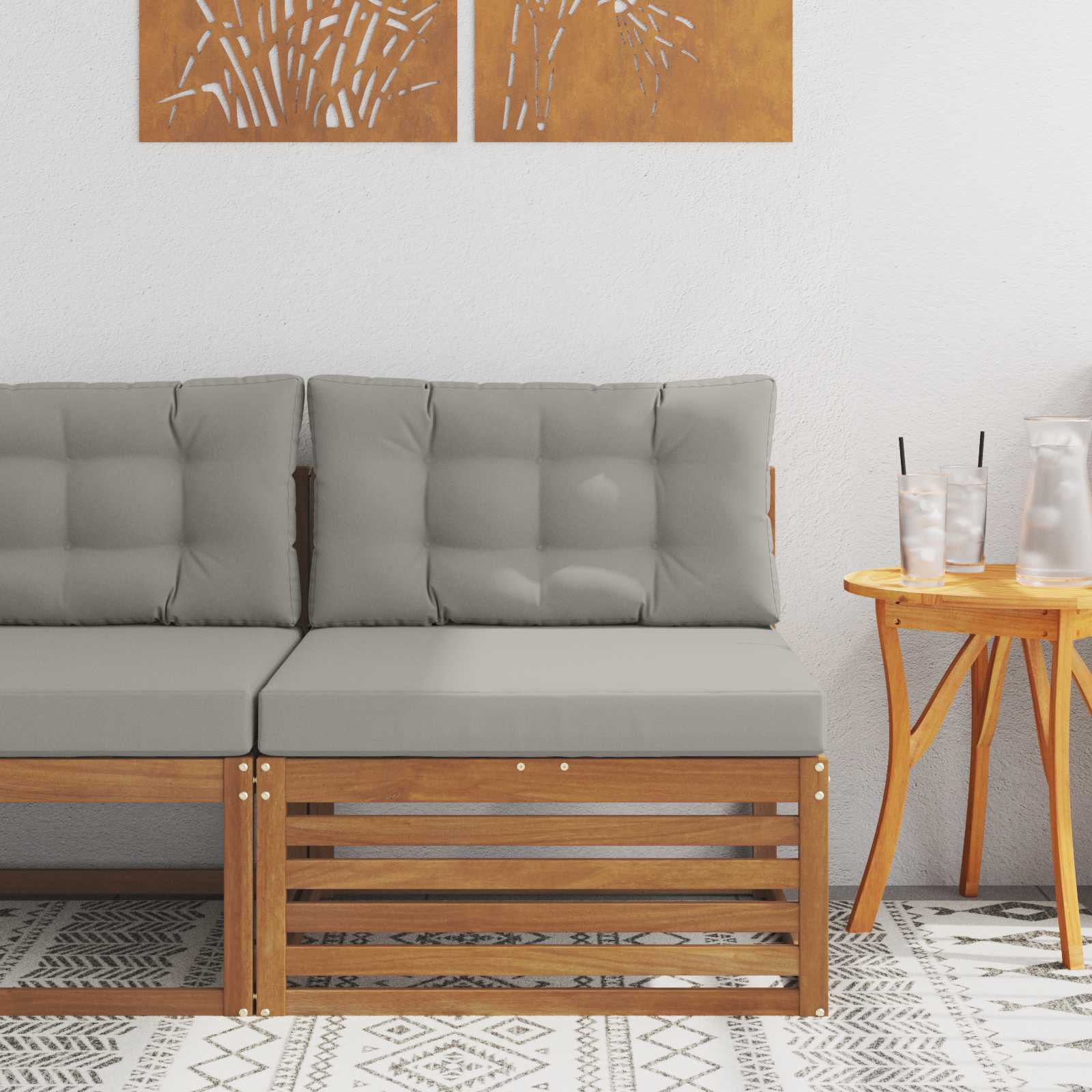 Outdoor Weiß 115 X 83 X 73 Cm Massivholz Akazie