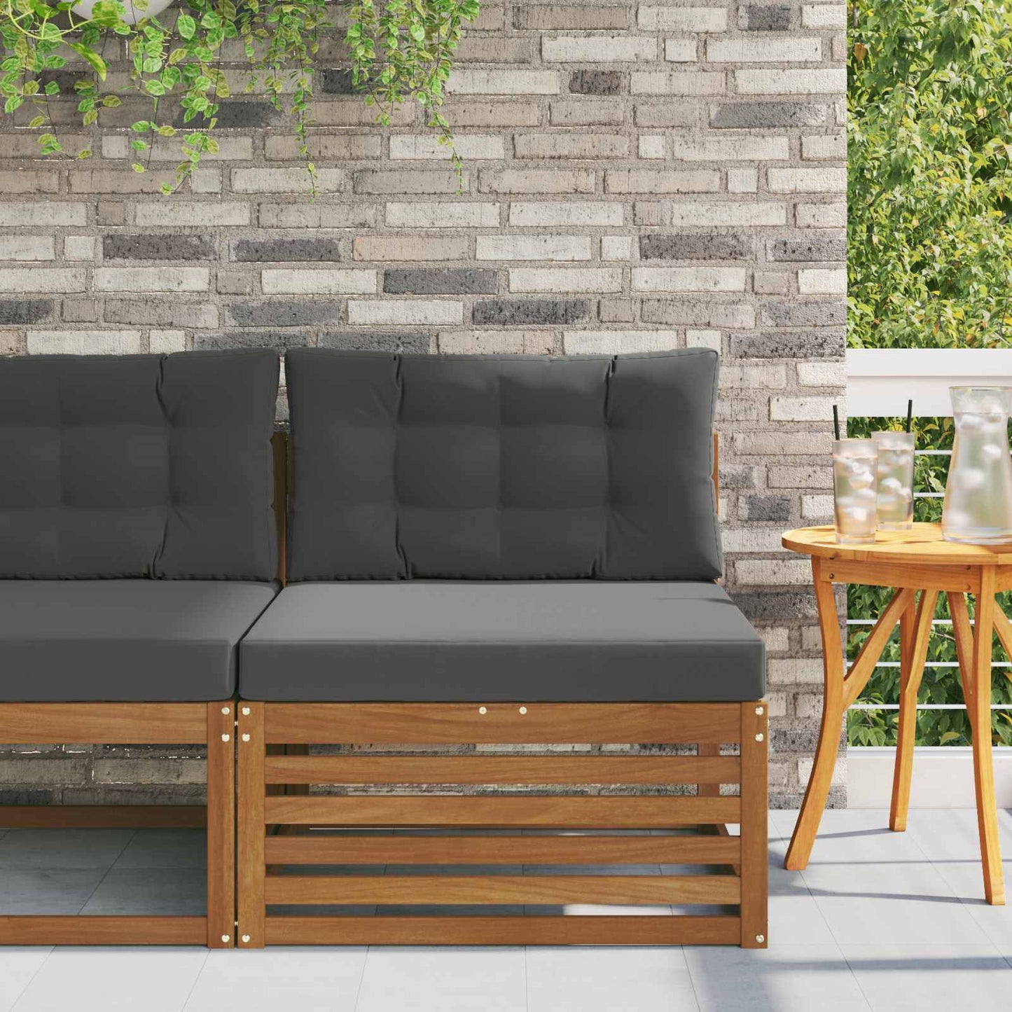 Outdoor Weiß 115 X 83 X 73 Cm Massivholz Akazie