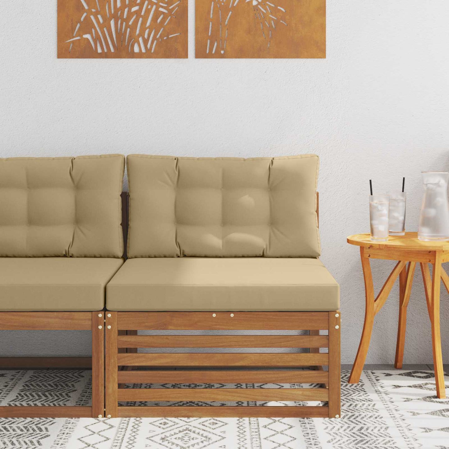 Outdoor Weiß 115 X 83 X 73 Cm Massivholz Akazie