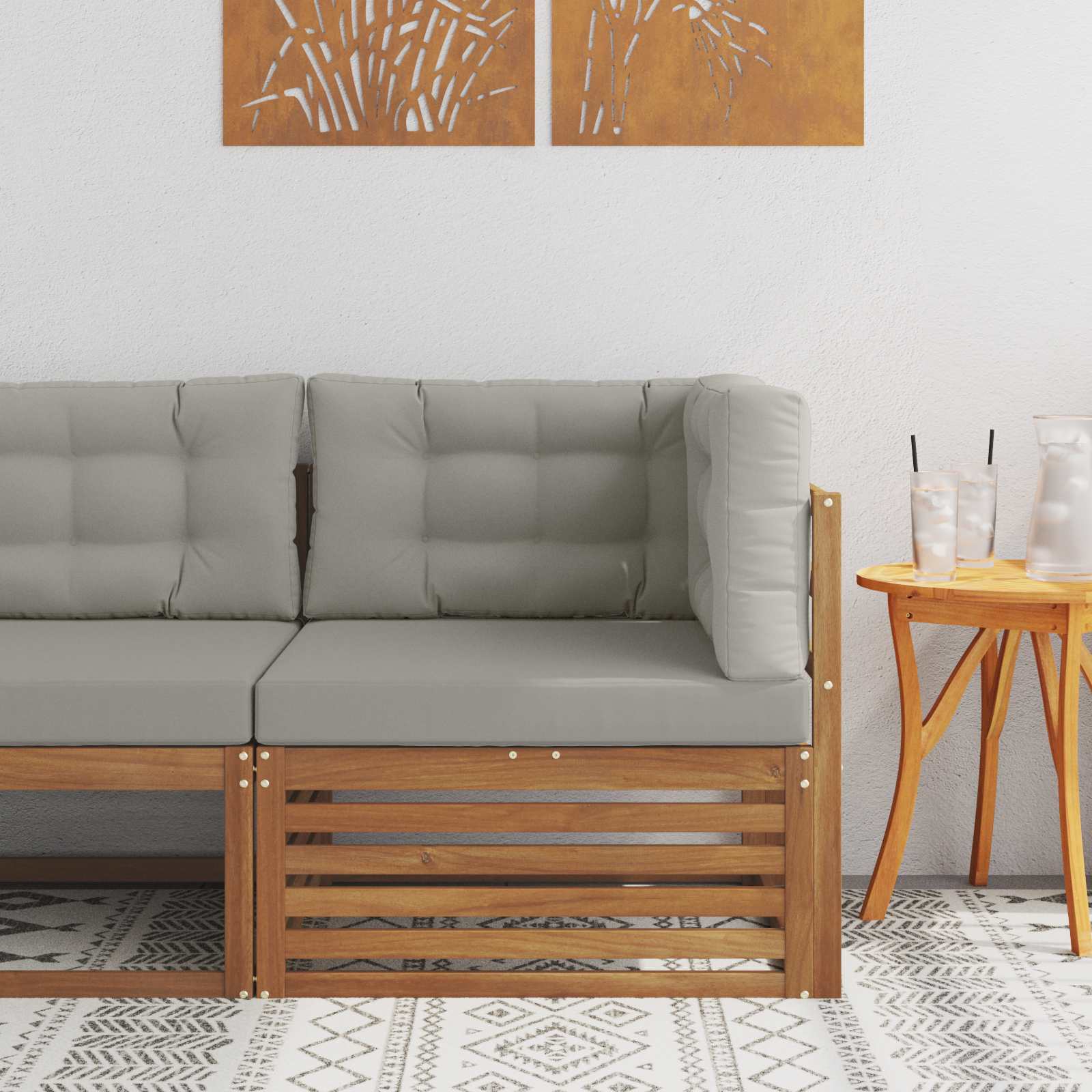 Outdoor Weiß 115 X 83 X 73 Cm Massivholz Akazie