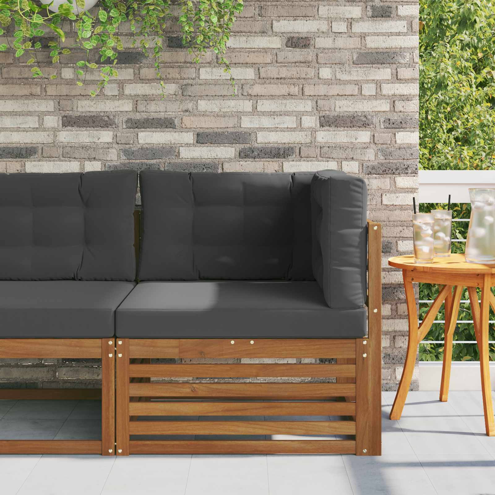 Outdoor Weiß 115 X 83 X 73 Cm Massivholz Akazie