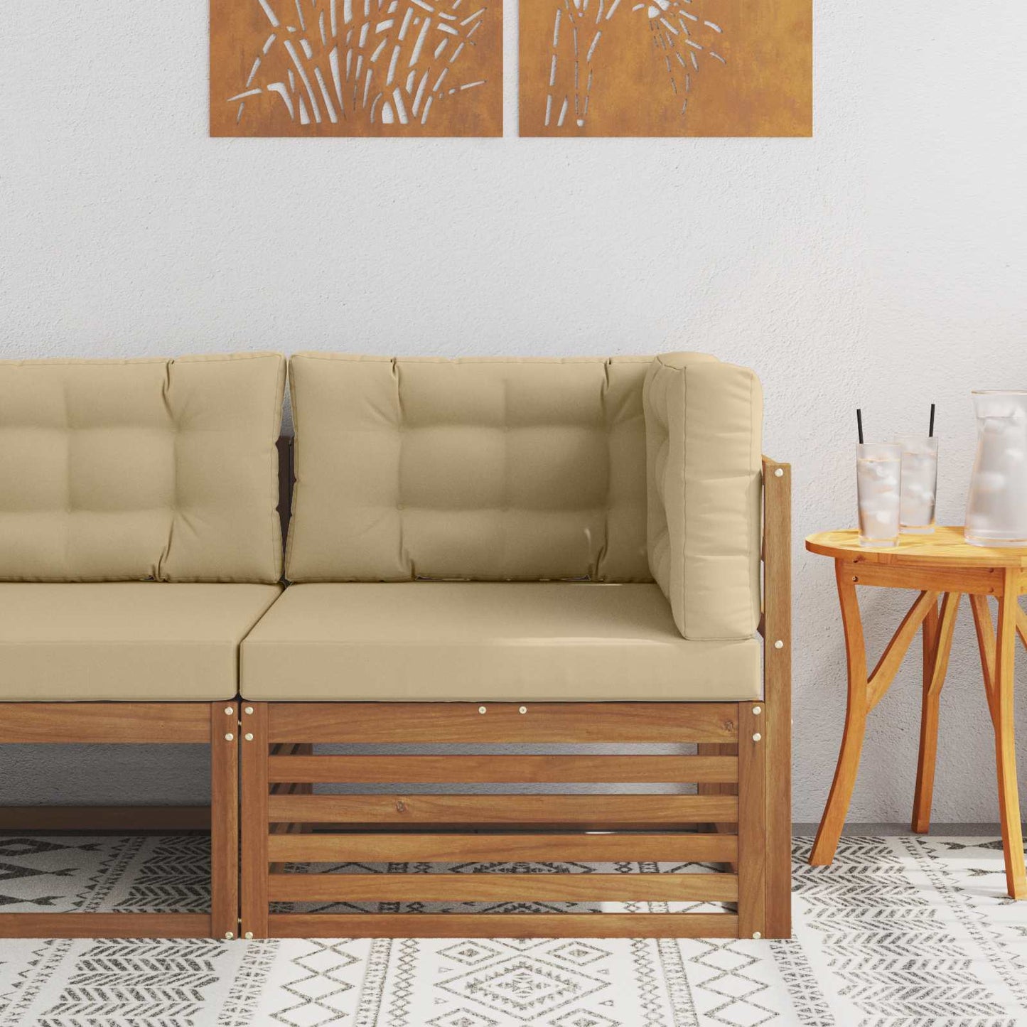 Outdoor Weiß 115 X 83 X 73 Cm Massivholz Akazie