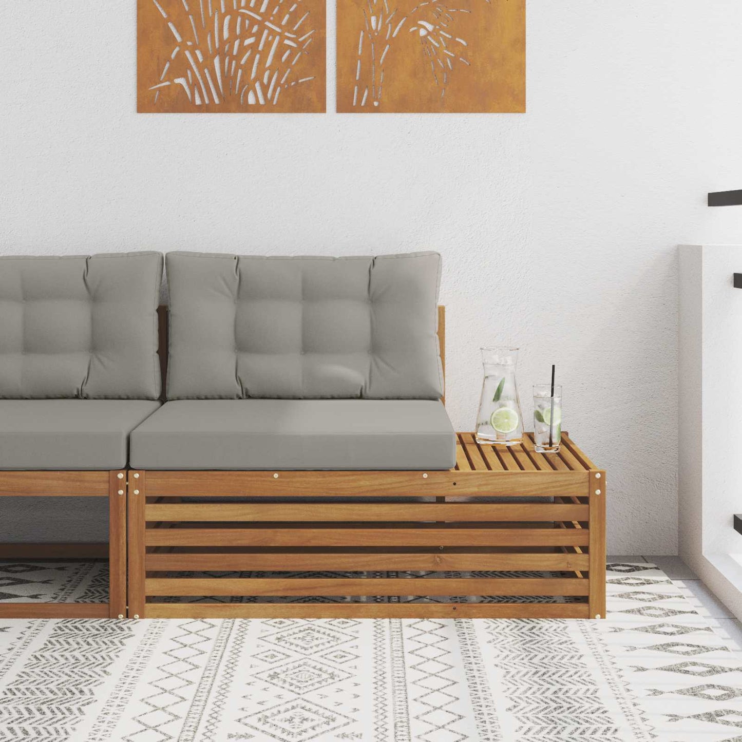 Outdoor Weiß 115 X 83 X 73 Cm Massivholz Akazie