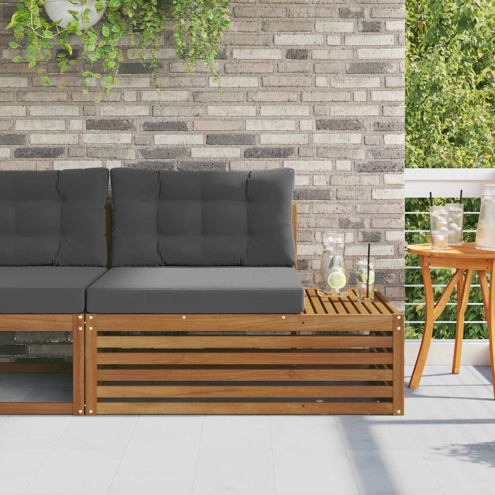 Outdoor Weiß 115 X 83 X 73 Cm Massivholz Akazie
