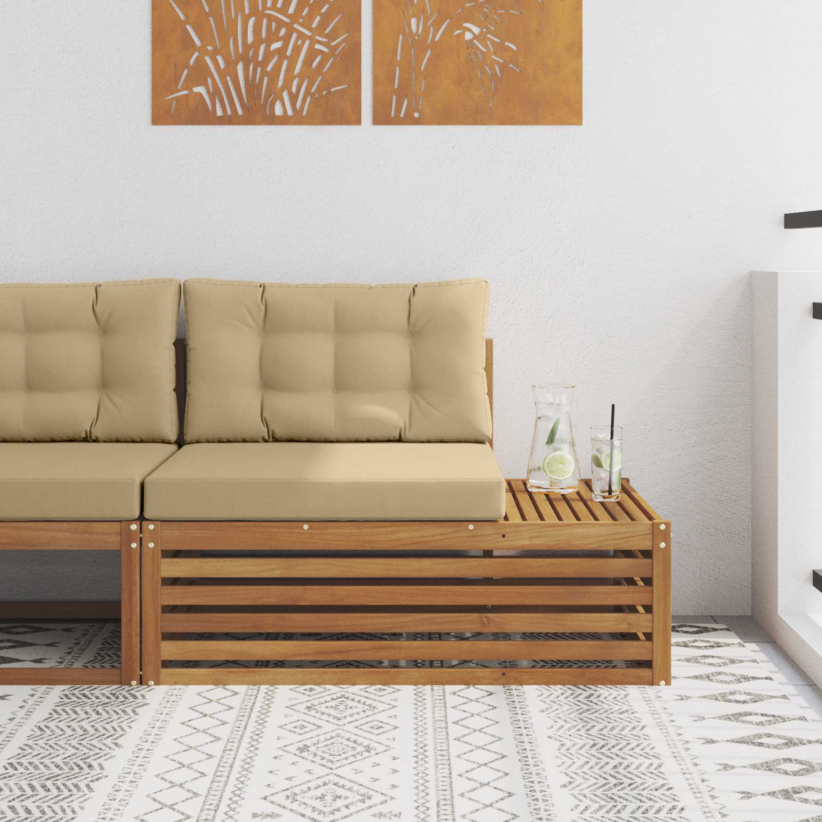 Outdoor Weiß 115 X 83 X 73 Cm Massivholz Akazie