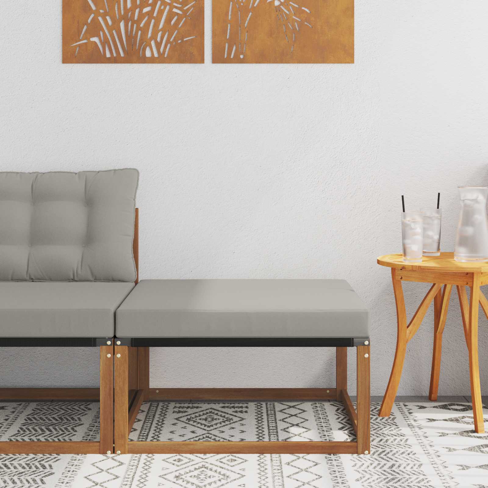Outdoor Mittelsofa Mit Kissen Weiß 79 X 83 X 73 Cm Stahl