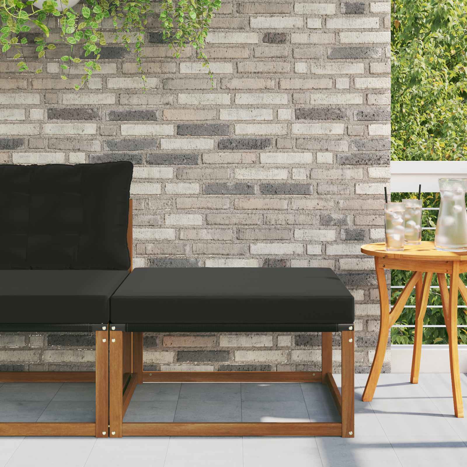 Outdoor Mittelsofa Mit Kissen Weiß 79 X 83 X 73 Cm Stahl
