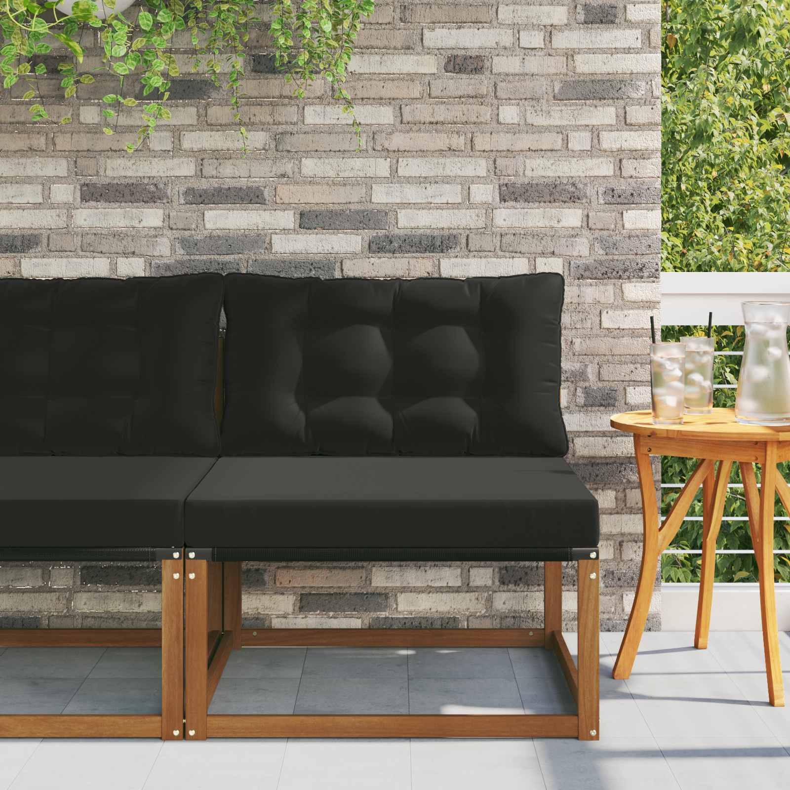 Outdoor Mittelsofa Mit Kissen Weiß 79 X 83 X 73 Cm Stahl