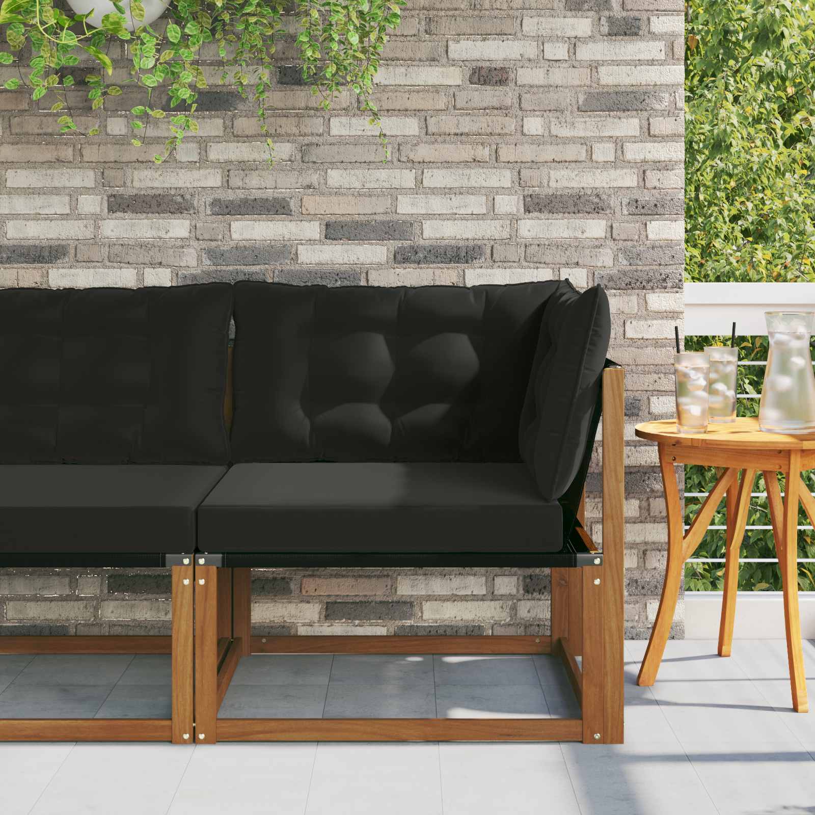 Outdoor Mittelsofa Mit Kissen Weiß 79 X 83 X 73 Cm Stahl