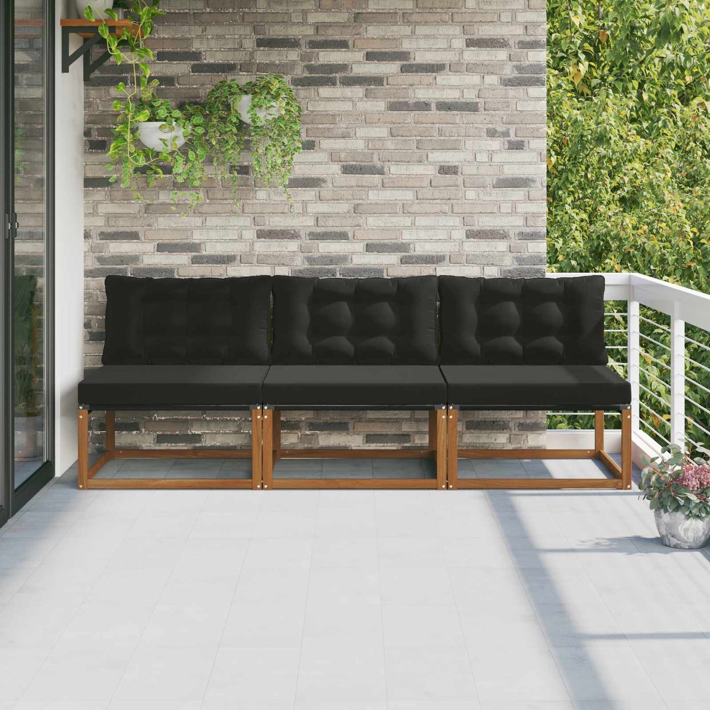 Outdoor Mittelsofa Mit Kissen Weiß 79 X 83 X 73 Cm Stahl
