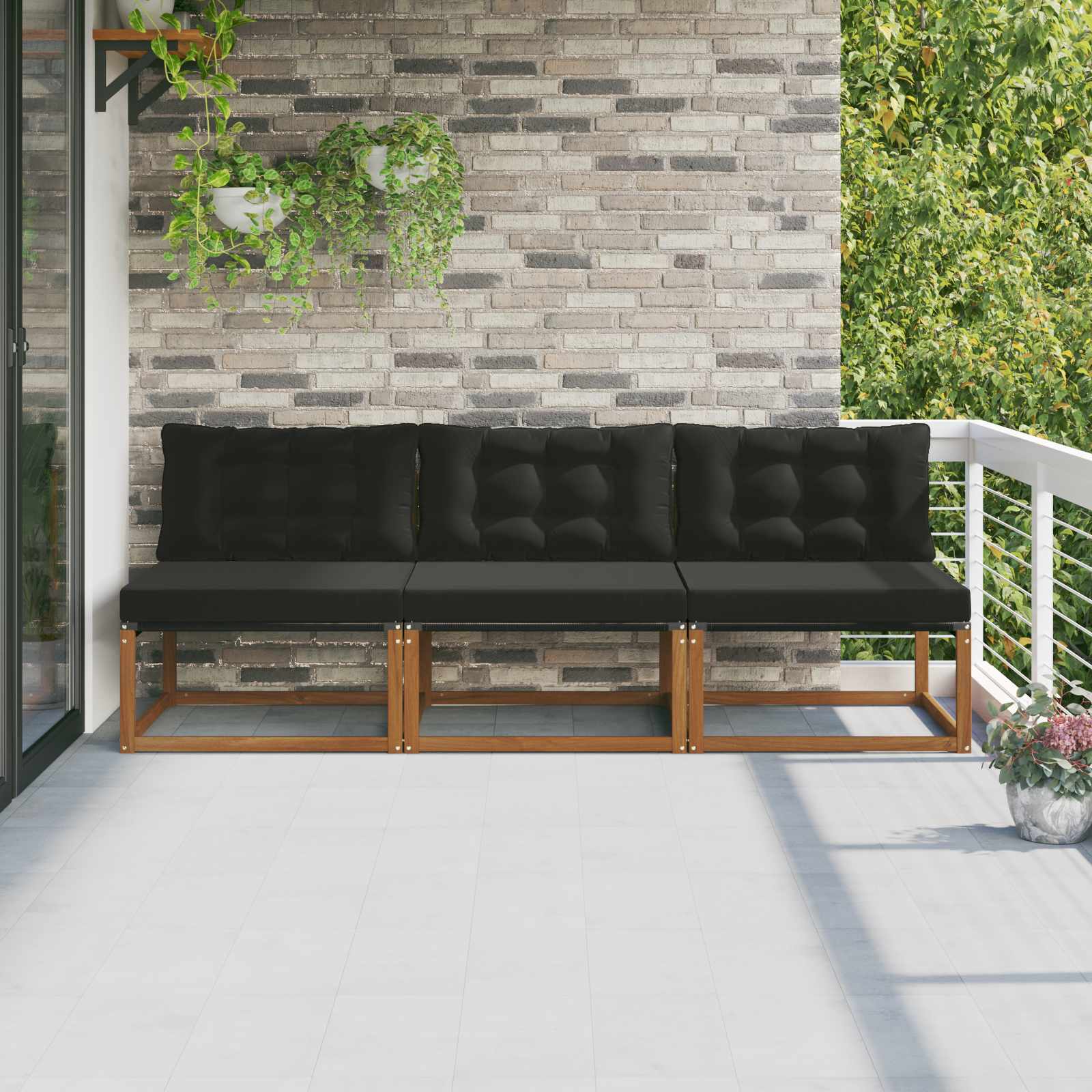 Outdoor Mittelsofa Mit Kissen Weiß 79 X 83 X 73 Cm Stahl