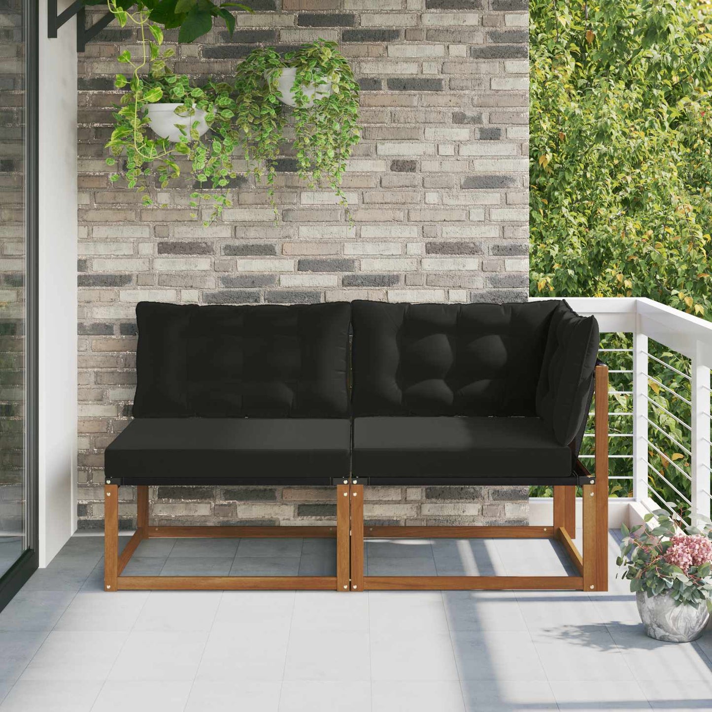 Outdoor Mittelsofa Mit Kissen Weiß 79 X 83 X 73 Cm Stahl