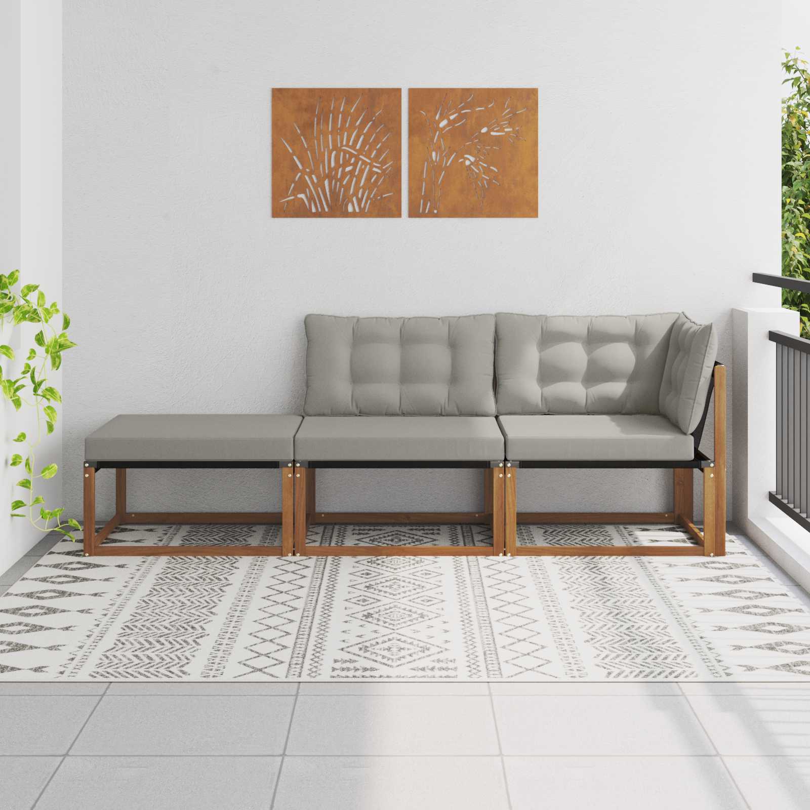 Outdoor Mittelsofa Mit Kissen Weiß 79 X 83 X 73 Cm Stahl