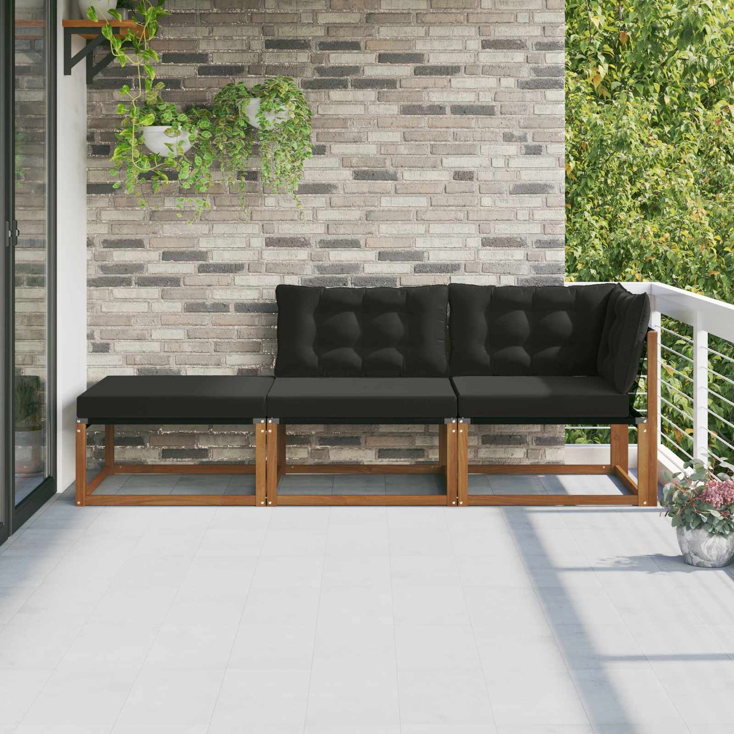 Outdoor Mittelsofa Mit Kissen Weiß 79 X 83 X 73 Cm Stahl