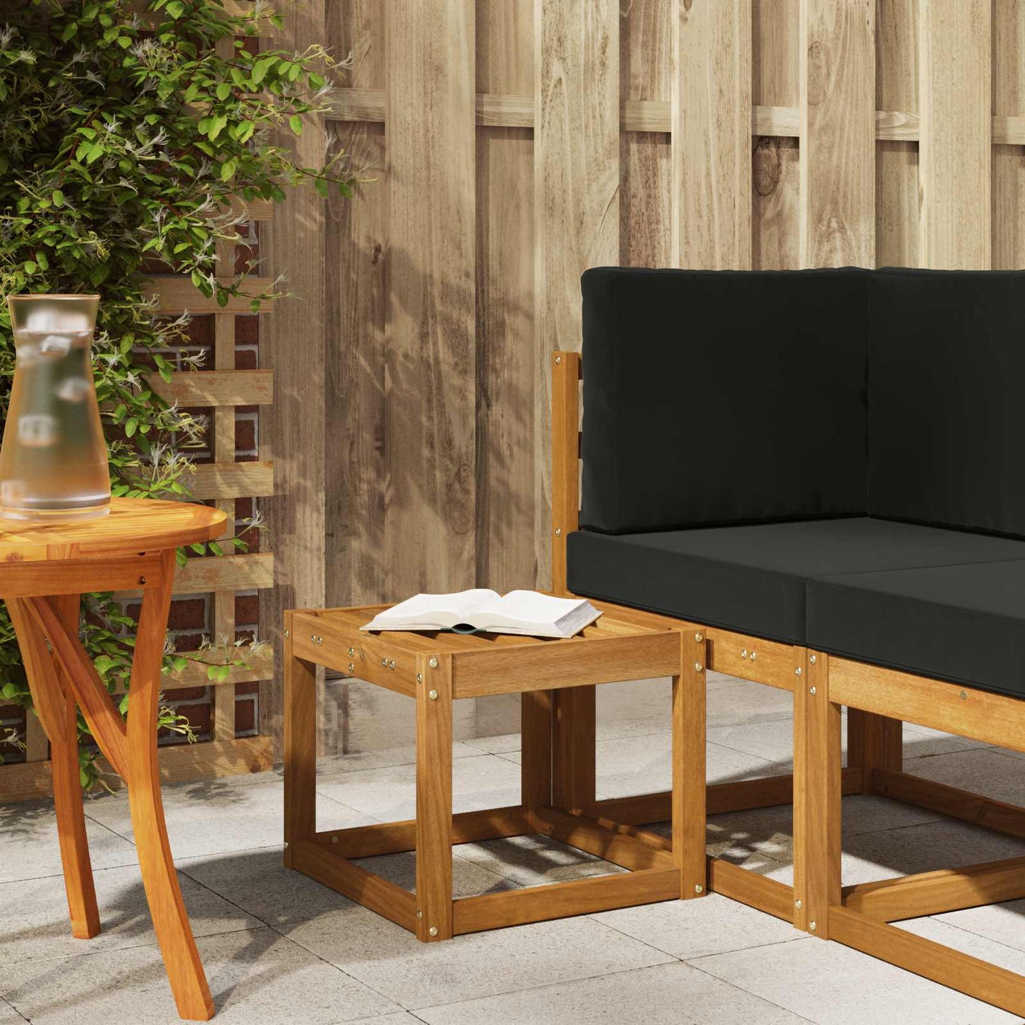 Outdoor Hocker Bank 115 X 43 X 37 Cm Massivholz Akazie