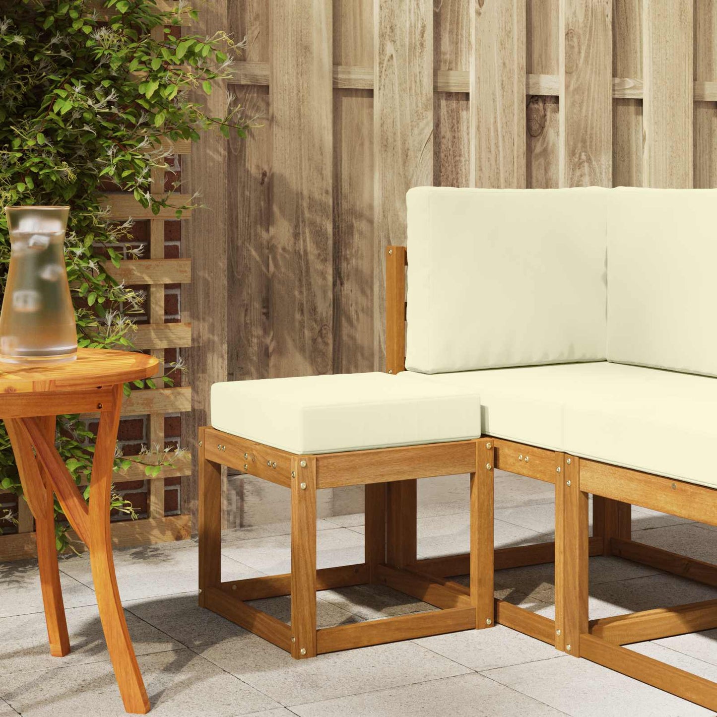 Outdoor Hocker Bank 115 X 43 X 37 Cm Massivholz Akazie
