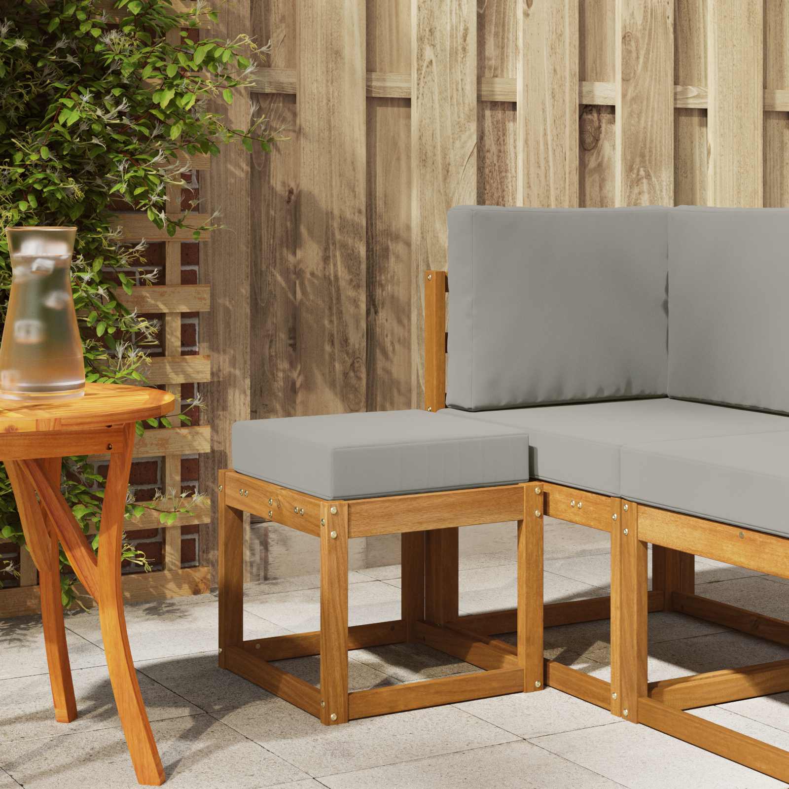 Outdoor Hocker Bank 115 X 43 X 37 Cm Massivholz Akazie