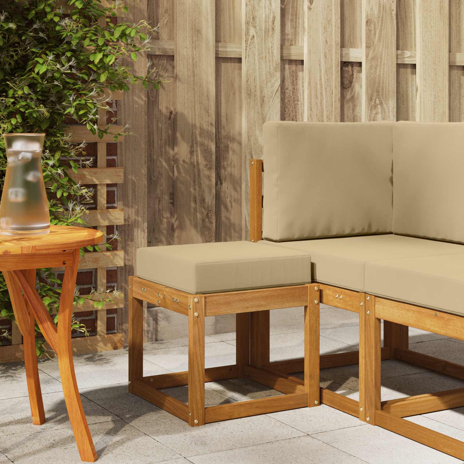 Outdoor Hocker Bank 115 X 43 X 37 Cm Massivholz Akazie