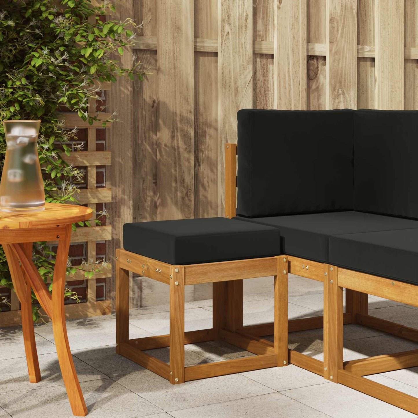 Outdoor Hocker Bank 115 X 43 X 37 Cm Massivholz Akazie