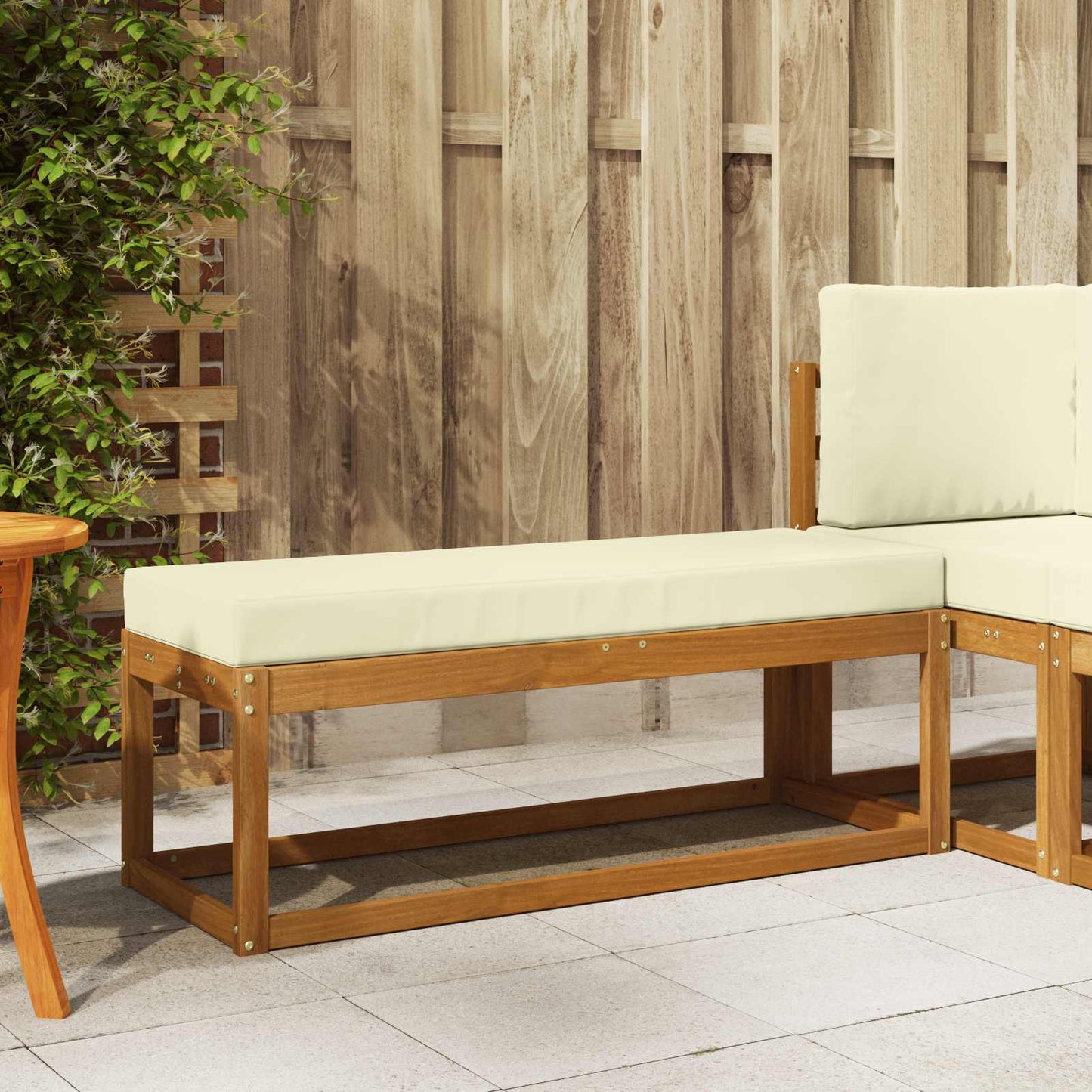Outdoor Hocker Bank 115 X 43 X 37 Cm Massivholz Akazie