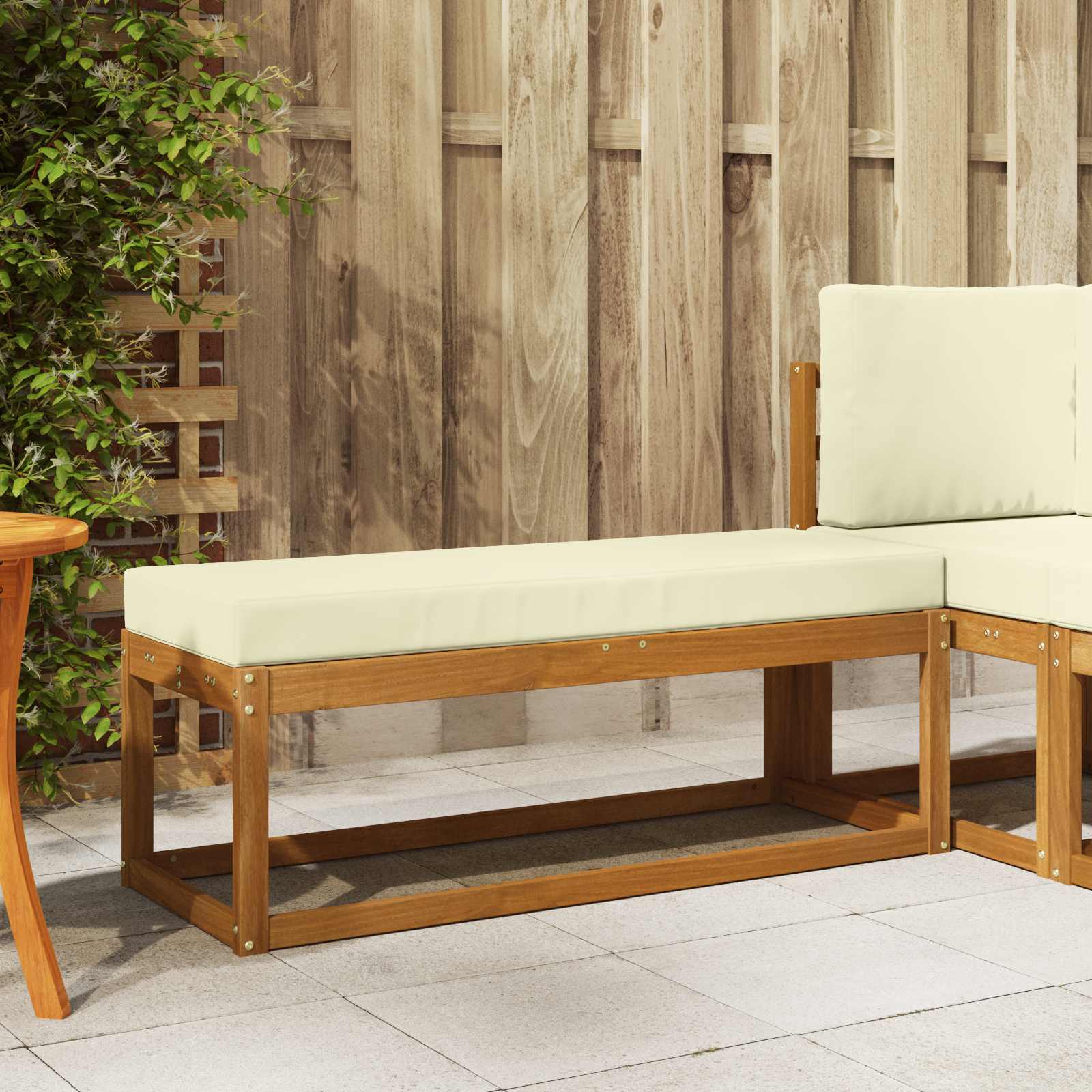 Outdoor Hocker Bank 115 X 43 X 37 Cm Massivholz Akazie